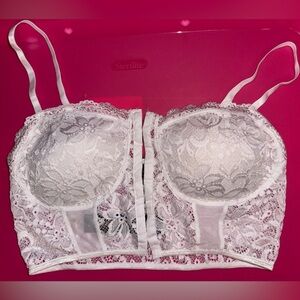 White Lace Floral Bustier / Crop Top